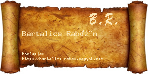Bartalics Rabán névjegykártya
